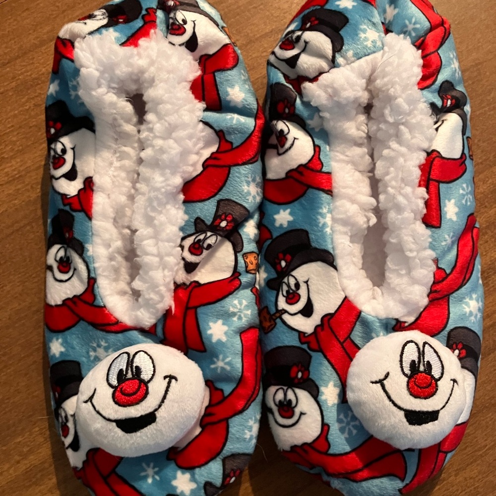 Frosty the Snowman Slippers - Blue and White